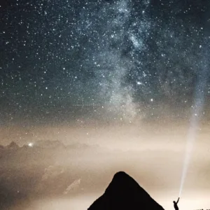 Night sky over Mauna Kea with stars visible