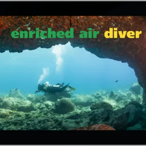 Diver preparing equipment for enriched air certification course