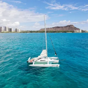 Trimaran sailboat ready for private charter