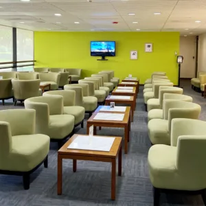 Relaxing airport lounge at Honolulu International