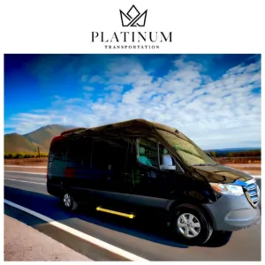Private van parked for guest departure at Marriott