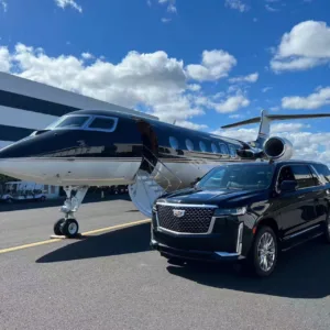 Luxury Escalade SUV waiting near Honolulu Airport baggage claim