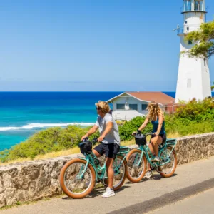 E-bike parked near Diamond Head lookout point