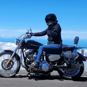 Harley Davidson 1200 Custom with leather saddlebags