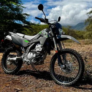 Kawasaki KLX300 dual sport bike with passenger pegs