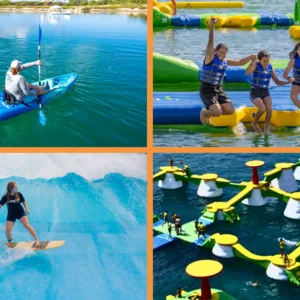 Family enjoying multiple attractions at Wai Kai park