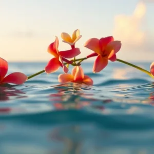 Small boat on calm ocean for ash scattering