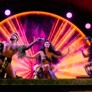 Guests enjoying live music at Hawaiian luau