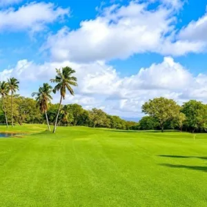 Golfers playing an 18-hole round at Ewa Beach