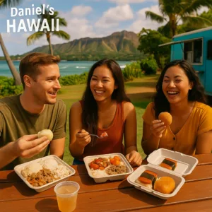 Guests tasting authentic Hawaiian dishes on food tour