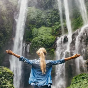 Scenic coastal road winding through tropical landscape