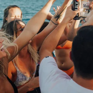 Private party enjoying a boat cruise off Oahu