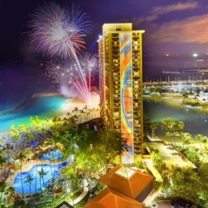 Evening cruise featuring spectacular fireworks over the ocean