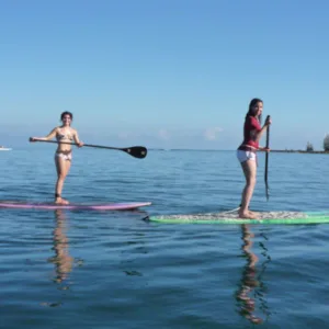 Stand up paddleboarding lessons on calm island waters