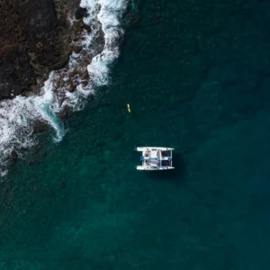 Snorkel sail boat exploring Na Pali Coast Kauai waters