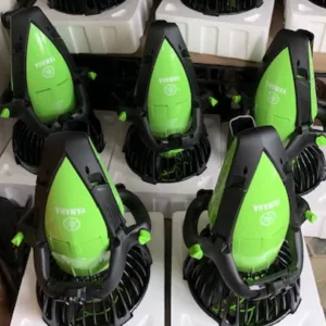 Riding a Yamaha 350LI sea scooter near tropical island