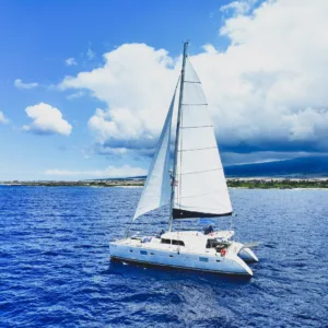 Luxury private yacht charter exploring Kona waters