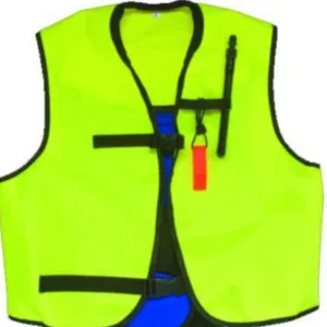 Child-sized snorkel vest brightly colored for visibility