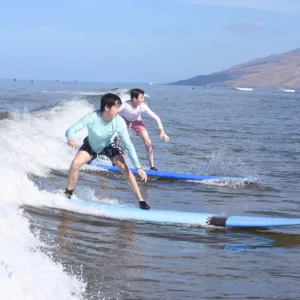 Semi-private surf lesson with small group on beach