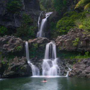 Winding road through lush scenery on Road to Hana