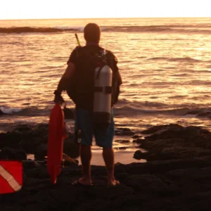 Scuba diver practicing advanced open water skills