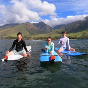 Group enjoying private surf lesson in Lahaina Maui