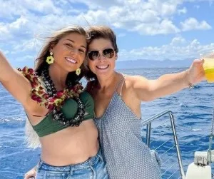 Afternoon sailboat cruising along Waikiki coastline