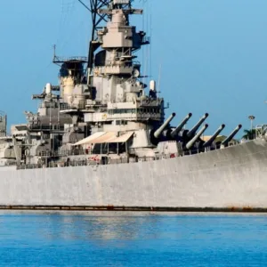 Battleships of WWII leaving Kauai for Pearl Harbor tour
