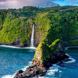 Aerial view of Maui coastline during photo flight