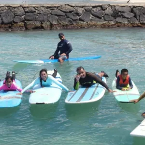 Private group surfing lessons on South Shore Waikiki