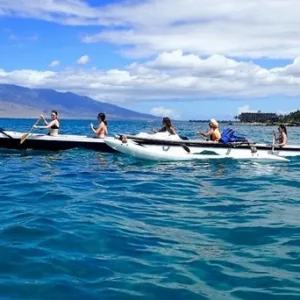 Swimming alongside turtles in the clear waters of Maui