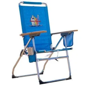 Tommy Bahama branded beach chair set on sandy shore