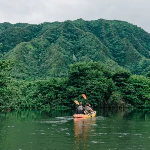 Kayak rental for exploring Kahana rainforest river area