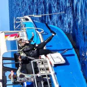 Advanced scuba diving certification course conducted on boat