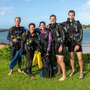Shore dive site at Koloa Landing with two tanks