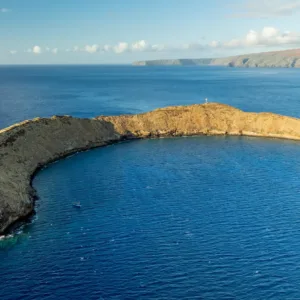Snorkelers exploring vibrant coral reefs at Molokini crater