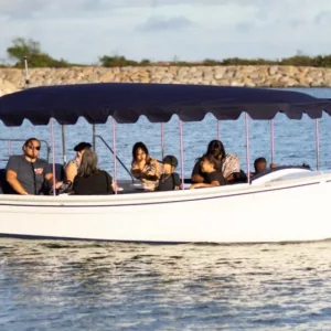 Duffy boat cruise offering peaceful sunset views on water