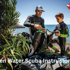 Scuba diving instructor training course in open ocean waters