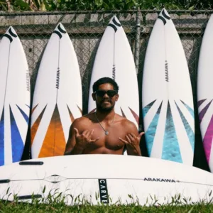 Surfer receiving advanced coaching on ocean waves