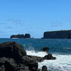Open-air jeep traveling through Maui’s Hana area