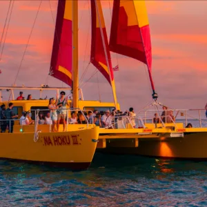 Sailing at sunset off Waikiki’s famous shore