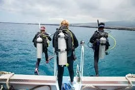 Snorkelers boarding boat for 1.5 hour snorkel adventure