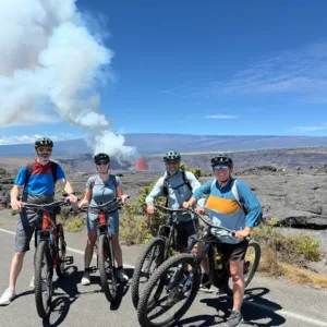 Volcanic landscape with steam vents at Hawaii Volcanoes Park