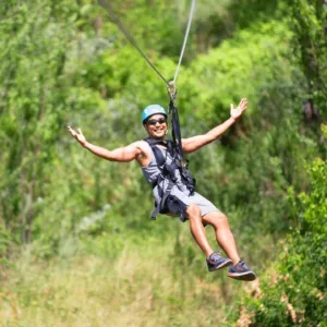 Exciting zipline adventure combined with dolphin watching cruise