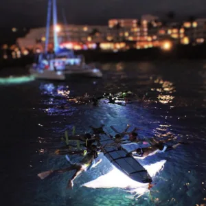 Visitors admiring Big Island waterfalls during daytime tour