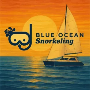 Couple snorkeling during a vibrant Waikiki sunset cruise