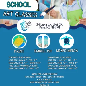 Children painting colorful artwork during after school class