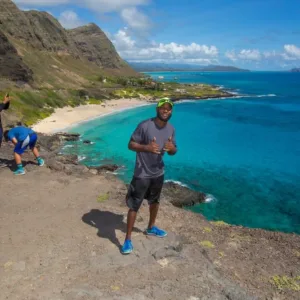 Hikers exploring Makapu’u Lighthouse trail with ocean views