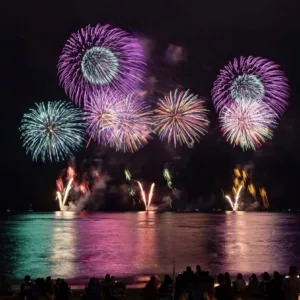 Special fireworks display lighting up the night sky