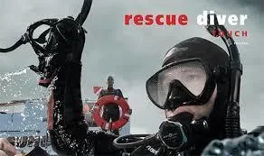 Student receiving scuba rescue diver certification training